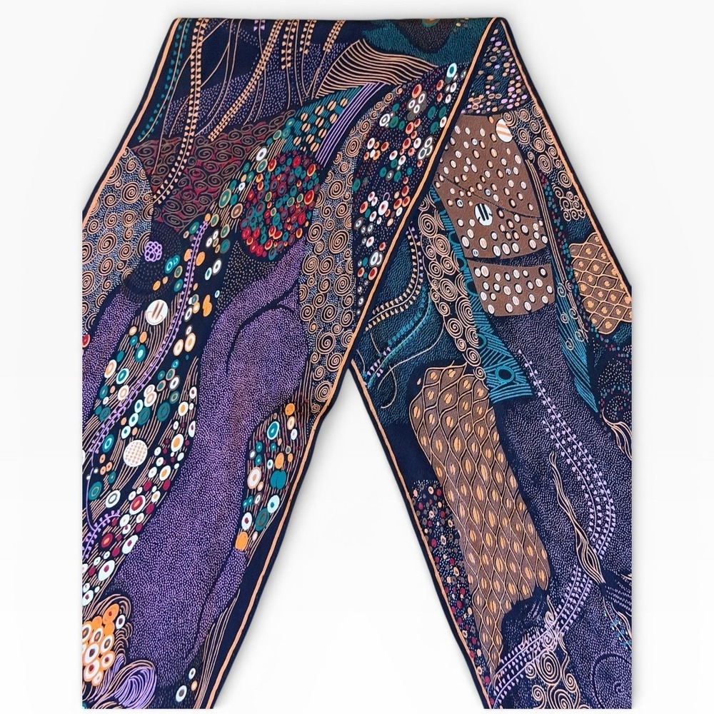 Bottega Veneta long Silk Scarf inspired by Gustav Klimt Designer Accessory - Picture 9 of 10